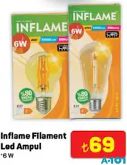 INFLAME FİLAMENT LED AMPUL 6W INFLAME FİLAMENT LED AMPUL 6W